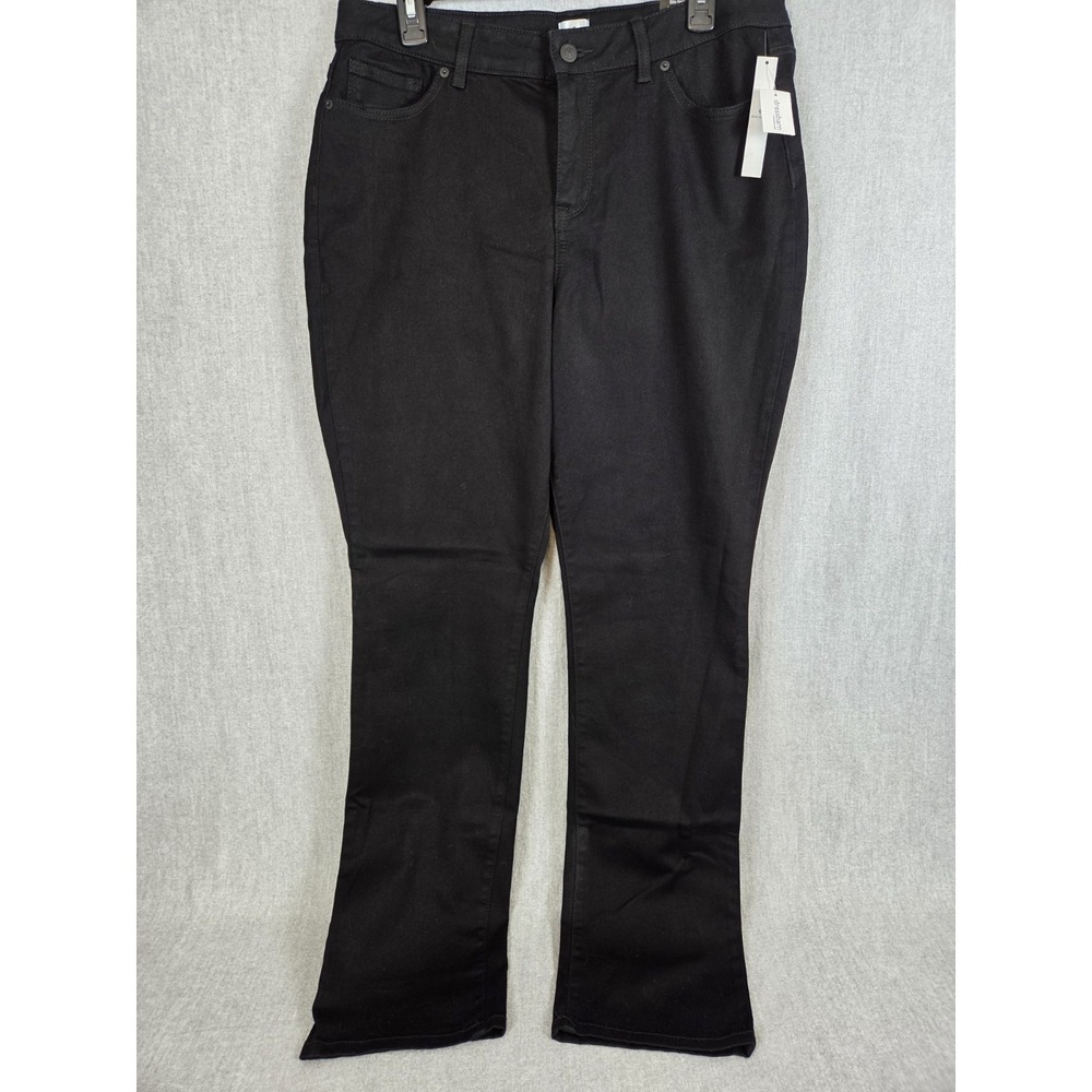 Dressbarn Classic Denim Stretch‎ Jeans Women's 12 Black High Waist Comfort NEW
